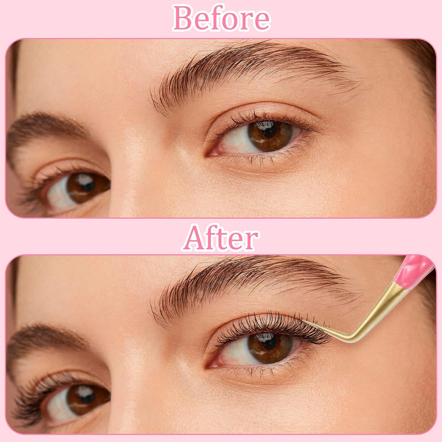 2pcs Lash Cluster Tweezers for Eyelash Extensions Straight and Curved Volume Lash Tweezers Set Lashes Cluster Tweezer for Volume Lashes Extensions, Crafting, Girls Women Beginners-FemmiqueWomen