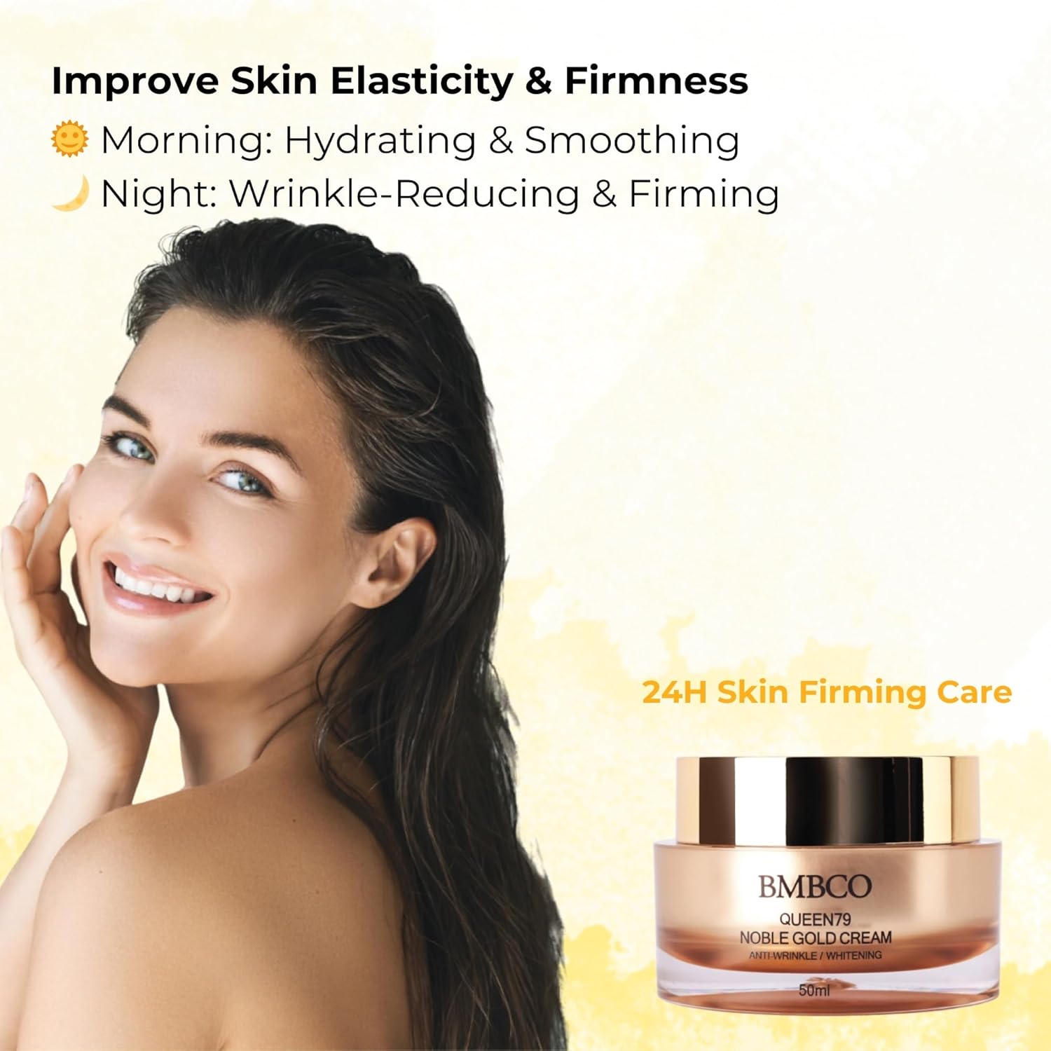 BMBCO 24K Gold Firming Cream – Anti-Aging Moisturizer with Collagen & Hyaluronic Acid | Wrinkle Repair for Face, Neck & Eyes | Korean Skincare – 50ml / 1.69 fl oz-FemmiqueWomen