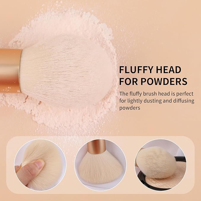 DUcare Tapered Blush Brush for Cheeks - Pointed Powder Brush for Light Application, Multi-Purpose Makeup Brushes Perfect for Highlighting, Defining, Sculpting, and Contouring-FemmiqueWomen