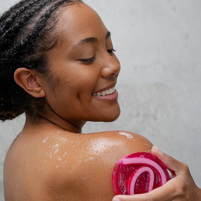 ANIHANA Handcrafted Natural Soap with Coconut Oil, Gentle Cleansing, Paraben Free, Refreshing Raspberry Lollipop Scent, 4.23 oz-FemmiqueWomen