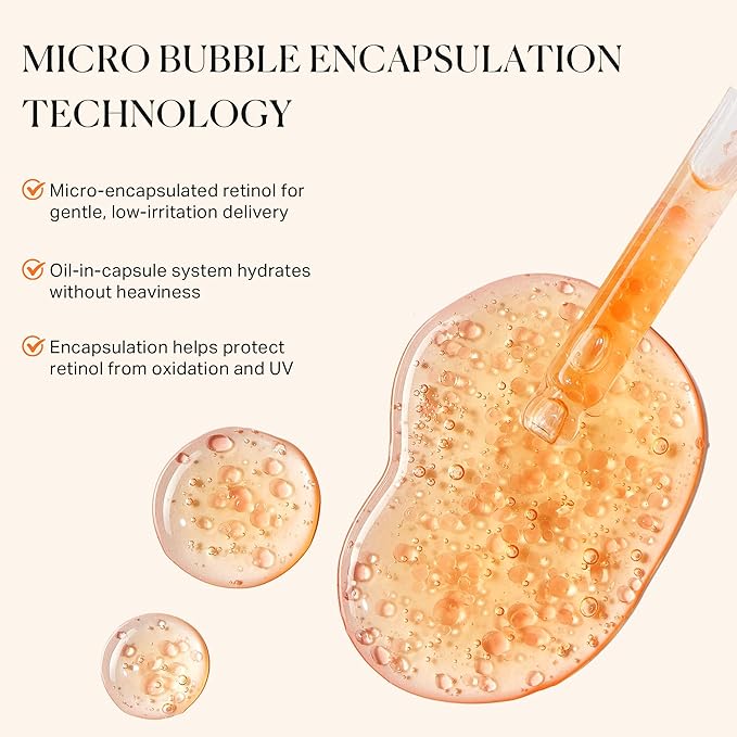 1% Retinol Face Oil with Firming, Smoothing & Glowing– Retinol Serum for Face, Lightweight Squalane Facial Oil for Fine Lines, Texture & Anti-Aging, Gentle for All Skin 1.01 fl oz-FemmiqueWomen