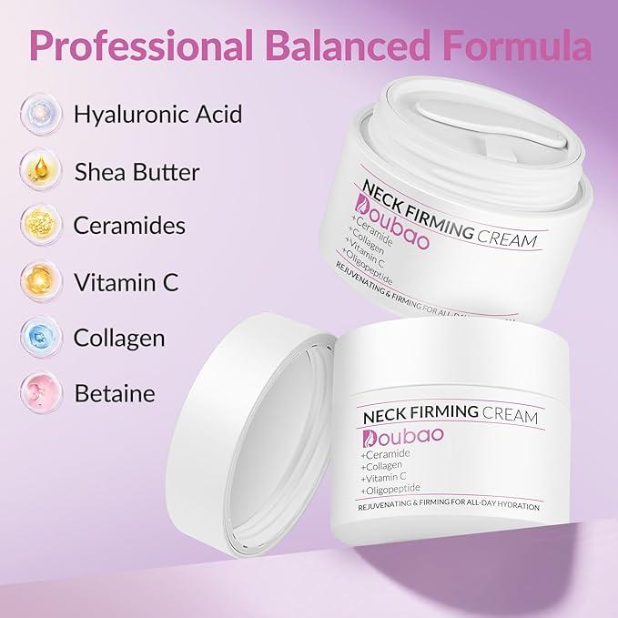Neck Firming Creams for Tightening and Firming, Moisturizer Face Cream with Collagen, Hyaluronic Acid, Day & Night Anti-Aging Skin Tightening Cream Neck, Décolleté & Face – 1.7Fl Oz-FemmiqueWomen