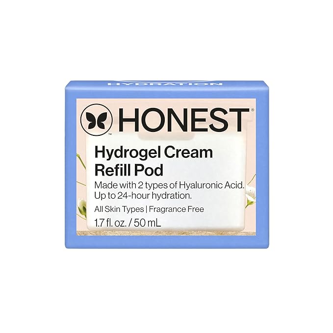 Honest Beauty Refill Pod for Full Size Hydrogel Cream | Lightweight, Moisturizing Water Cream | Gentle for Sensitive Skin, Fragrance Free, Vegan | 1.7 fl oz-FemmiqueWomen