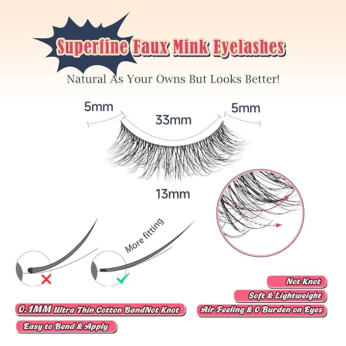 False Lashes Natural Look Wispy Eyelashes 13MM Eye Lash Pack for Daily C Curl Natural Lashes 7 Pair Siligli-FemmiqueWomen