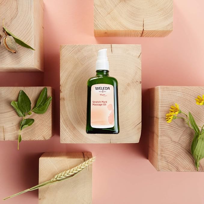 Weleda Stretch Mark Pregnancy Massage Oil, 3.4 Fluid Ounce, Plant Rich Oil with Vitamin E, Sweet Almond, Jojoba and Arnica Oils-FemmiqueWomen