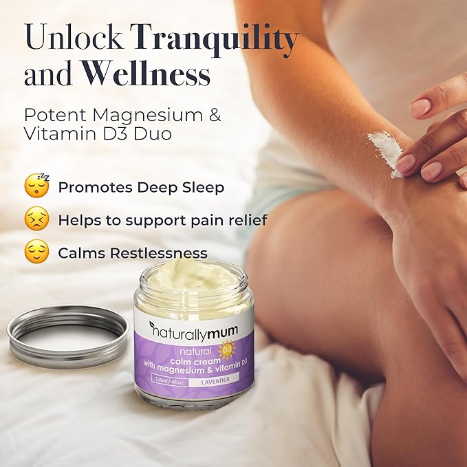 Magnesium Cream with Vitamin D3 [4 Fl Oz] - Magnesium and VIT D Lotion - Turmeric & Arnica Calm Cream - Magnesium and VIT D3 - Lavender-FemmiqueWomen
