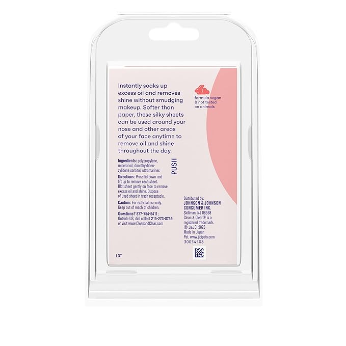 Clean & Clear Oil Absorbing Facial Sheets, Portable Blotting Papers for Face & Nose, Absorbing Blotting Sheets for Oily Skin to Instantly Remove Excess Oil & Shine, 3 x 50 ct-FemmiqueWomen