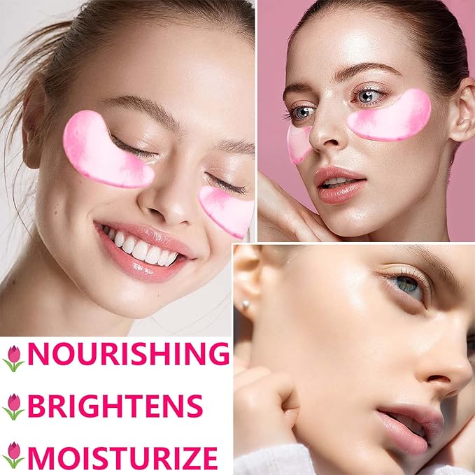 30 Pairs Gold Under Eye Masks,Moisturizing Hydrating Under Eye Patches for Puffy Eyes,Under Eye Treatment for Dark Circles Eye Bags Fine Lines,Eye Skin Care Products for Women & Man-FemmiqueWomen