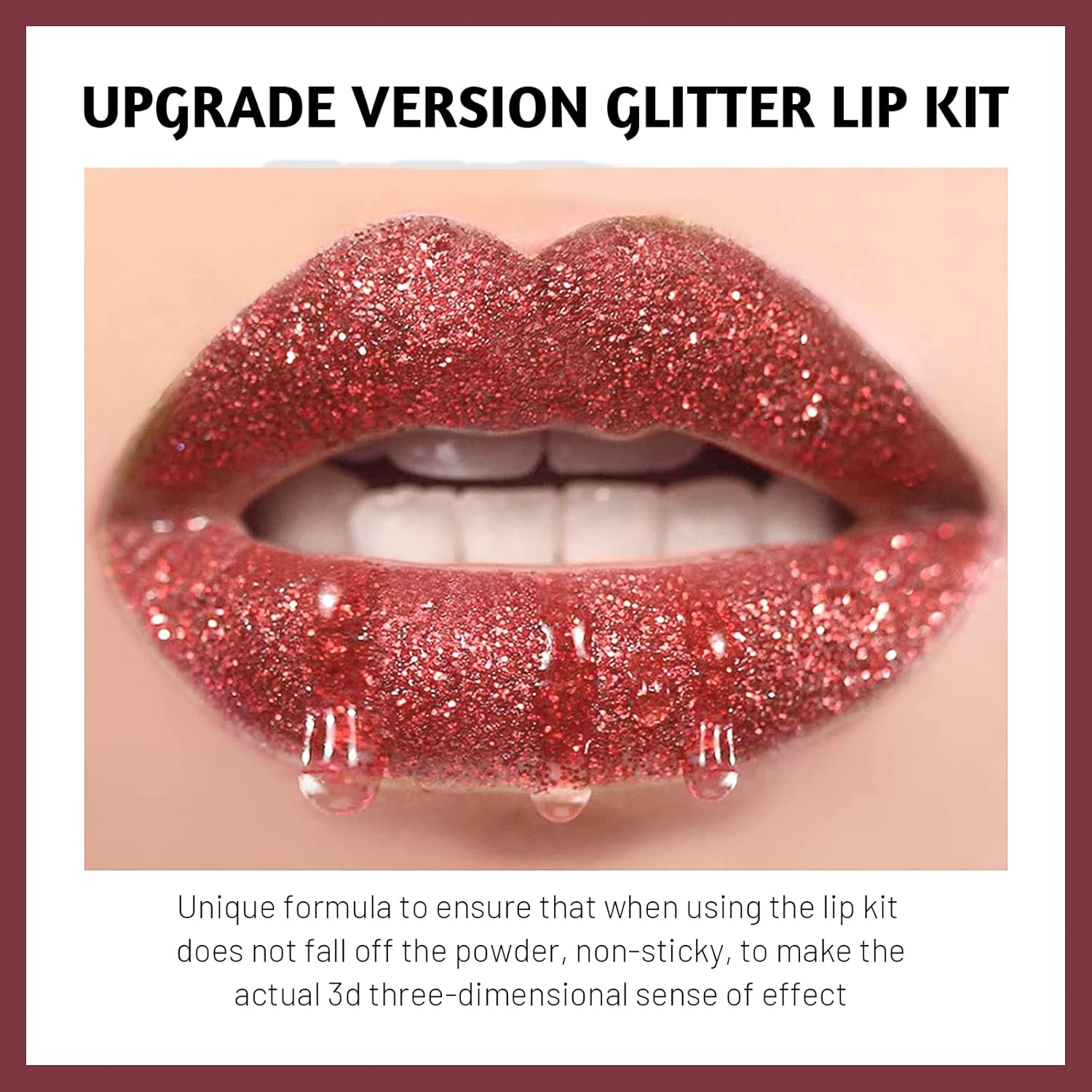 3 Colors Glitter Lip Kit, Diamond and Glitter Metallic Lip Powder with Lip Primer, Waterproof Long Lasting & Smudge Proof, Shimmer Sparkly Glitter Lip Cosmetic without Sticky Flake Off Set A-FemmiqueWomen