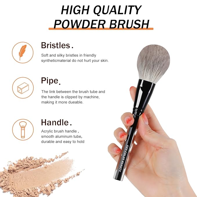 KENCOLOR Premium 13-Piece Makeup Brush Set with PU Travel Pouch – High-End Acrylic Handle, Soft Synthetic & Natural Bristles, Dense & Non-Absorbent, for Flawless Application-FemmiqueWomen