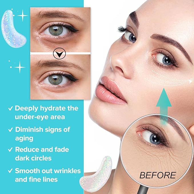 28 Pairs Collagen Eye Mask, Anti Wrinkle Eye Patches for Puffy Eyes and Dark Circles, Natural Marine Collagen Eye Gel Pads for Puffiness, Eye Treatment Skin Care for Puffiness Wrinkle Eye Bags-FemmiqueWomen