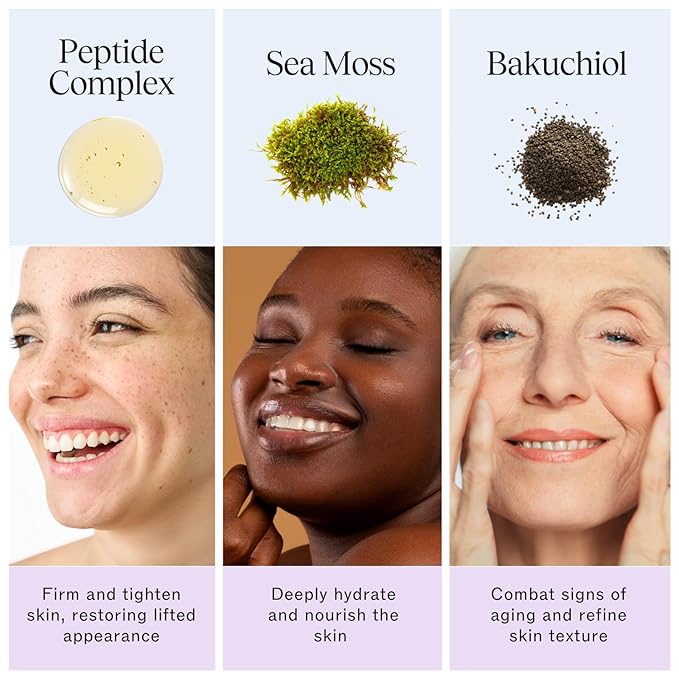 LilyAna Naturals Bakuchiol Face Lift Cream with Sea Moss and Peptide Complex - Face Cream for Women - Moisturizing and Lifting Facial Cream - Anti-Aging Overnight Moisturizer - Made in the USA - 1 oz-FemmiqueWomen