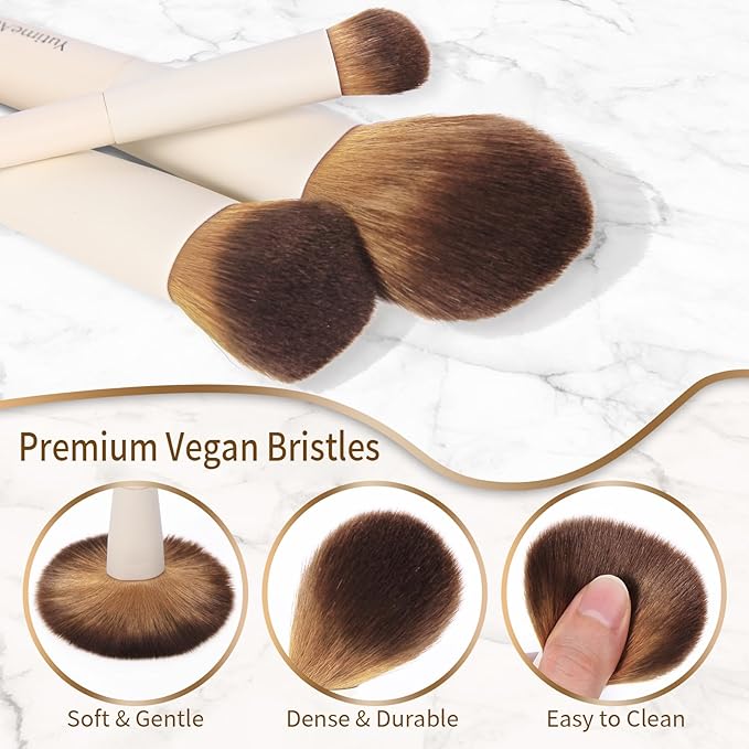 Makeup Brush Set 10pc, Dual-Ended Makeup Brushes For Bronzer, Contour, Eyeshadow, Blush, Concealer & Foundation Application-FemmiqueWomen