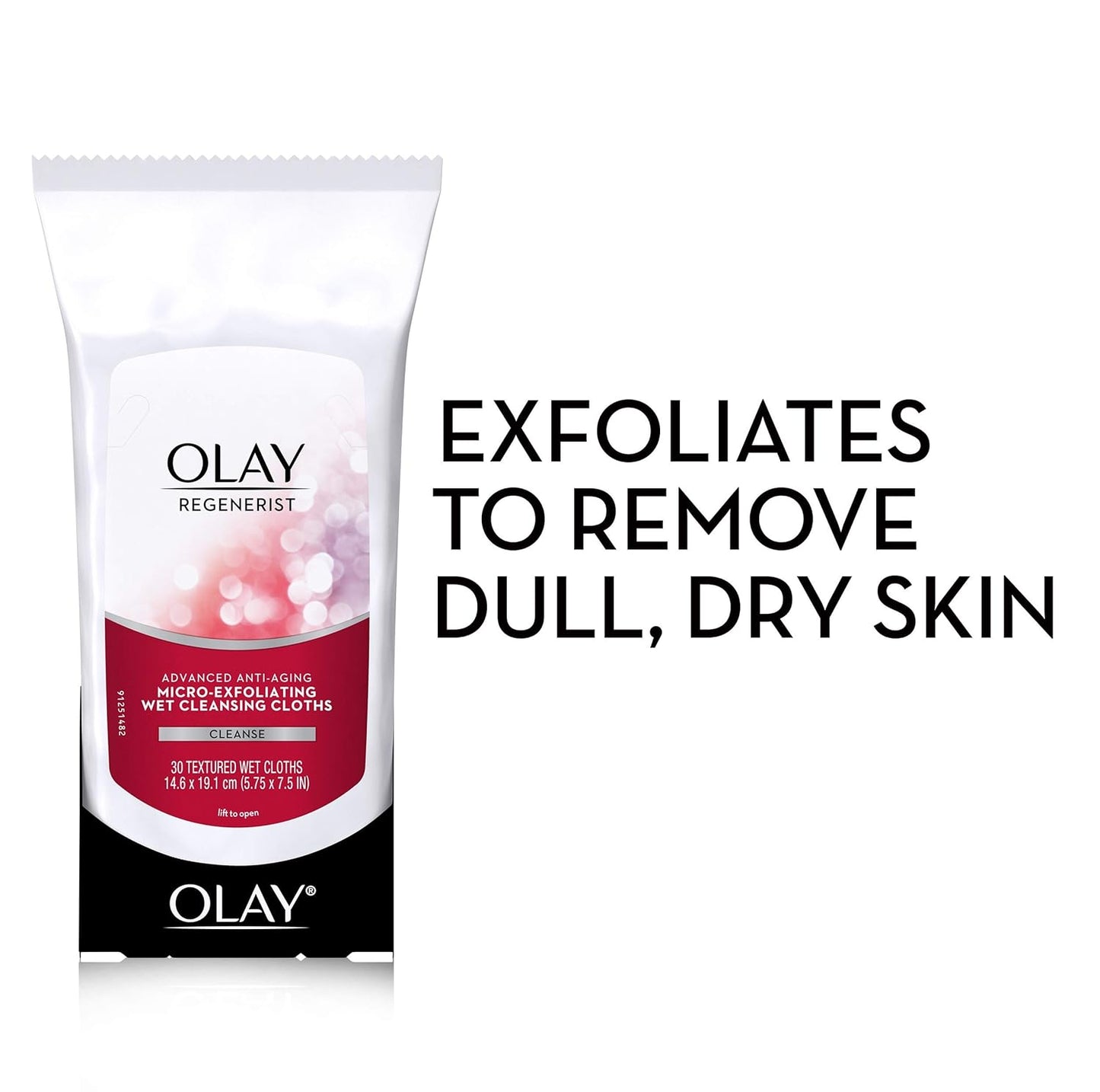 Olay Makeup Remover Wipes, Regenerist Micro-Exfoliating Wet Cleansing Cloths, Facial Cleanser for Women - Exfoliates, Refreshes, Smooths Texture, Travel Approved, 30 ct - 3 Pack-FemmiqueWomen