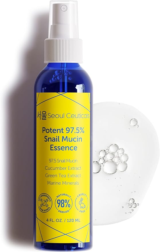 SeoulCeuticals Korean Face Mist 97.5% Snail Mucin Essence - K Beauty Skincare Facial Spray - Cucumber Extract + Marine Minerals + Green Tea + Aloe 4oz-FemmiqueWomen