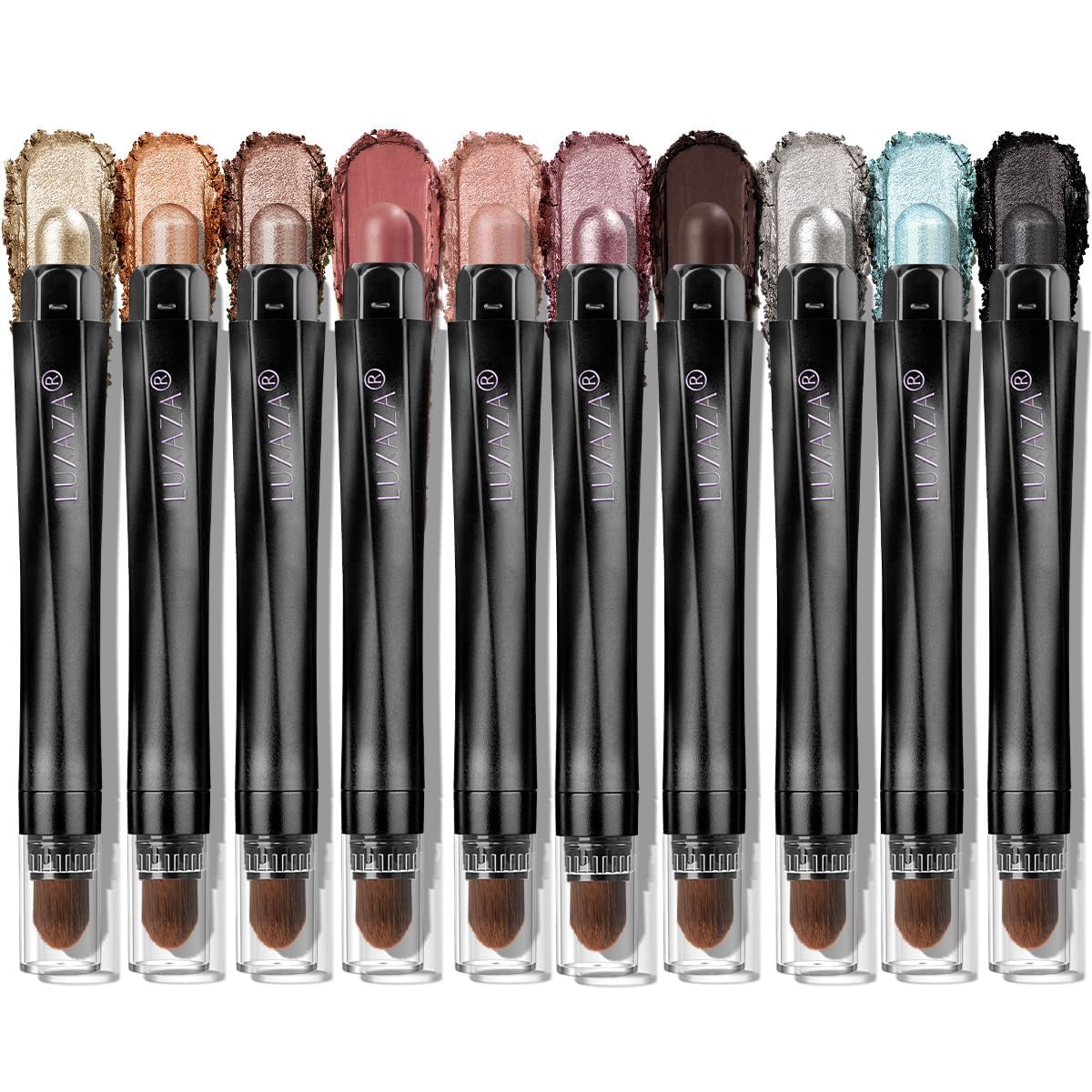 10PCS Neutral Eyeshadow Stick Makeup Set, Matte Cream Eye Shadow Eyeliner Brightener Pencil Crayon - J1 Mint Chocolate-FemmiqueWomen