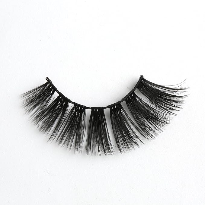 SUNWELL False Eyelashes 18mm Mink Lashes 8D Fluffy Faux Mink Lashes Dramatic Cat Eye Lashes Strips Soft Full Volume Fake Eyelashes 10 Pairs Pack-FemmiqueWomen
