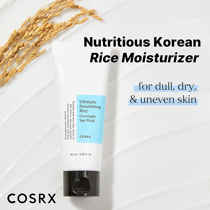 COSRX Ultimate Nourishing Rice Overnight Spa Mask, 60ml / 2.02 fl.oz | Rice Extract 68% and Niacinamide 2%, Korean Skin Care, Animal Testing Free, Paraben Free-FemmiqueWomen