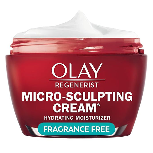 Olay Face Moisturizer, Regenerist Micro-Sculpting Cream for Women, Fragrance-Free - Hydrating, Anti-Aging, Anti-Wrinkle, Firming Skin Care - Hyaluronic Acid, Niacinamide, Amino Peptides, 1.7 Oz-FemmiqueWomen