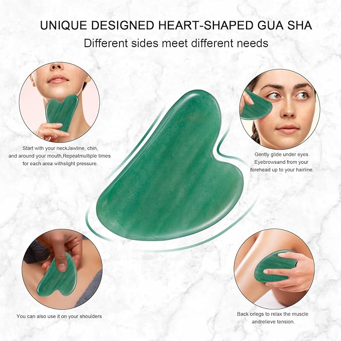 Jade Roller for Face, Facial Roller Massager Skin Care Tool, Gua Sha Facial Tools for Face, Neck, Eyes, Reduce Puffiness of The Skin (Green)-FemmiqueWomen
