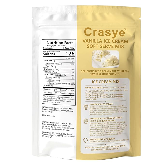 10 Ounce Ice Cream Mix Vanilla Soft Serve Mix Soft Serve Mixes Base Powder Homemade for Ice Cream Maker Machine-FemmiqueWomen