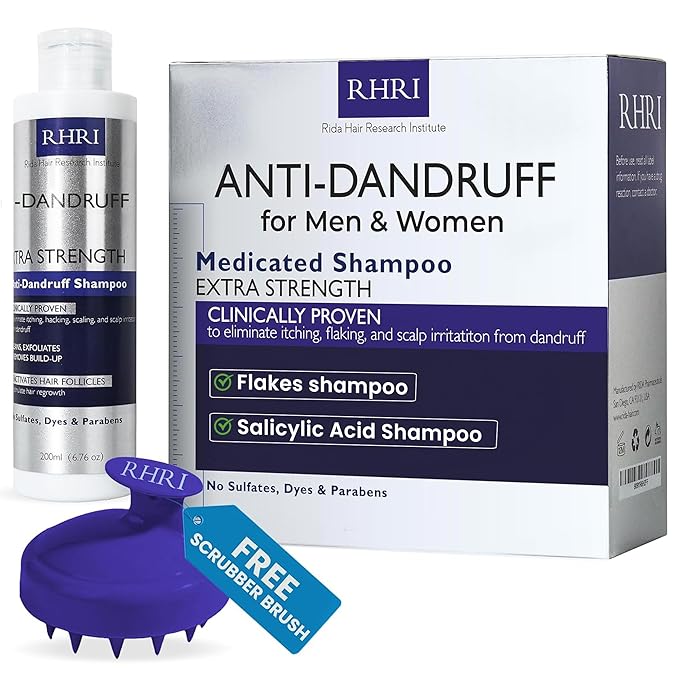 Anti Dandruff Shampoo for Men & Women | Extra Strength Medicated Shampoo with 2% Salicylic Acid and Tea Tree Oil for Itchy, Dry Scalp, Flakes and Build-Up | Sulfate Free 200ml-FemmiqueWomen