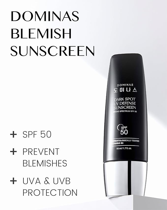SPF 50 DOMINAS Sunscreen (Pack of 2, 1.7fl oz*2) - Korean Skin Care, UV Defense Sunblock, No White Cast, Non-Greasy, Hydrating, Lightweight Protection for Face & Body, Niacinamide, Sun Cream-FemmiqueWomen