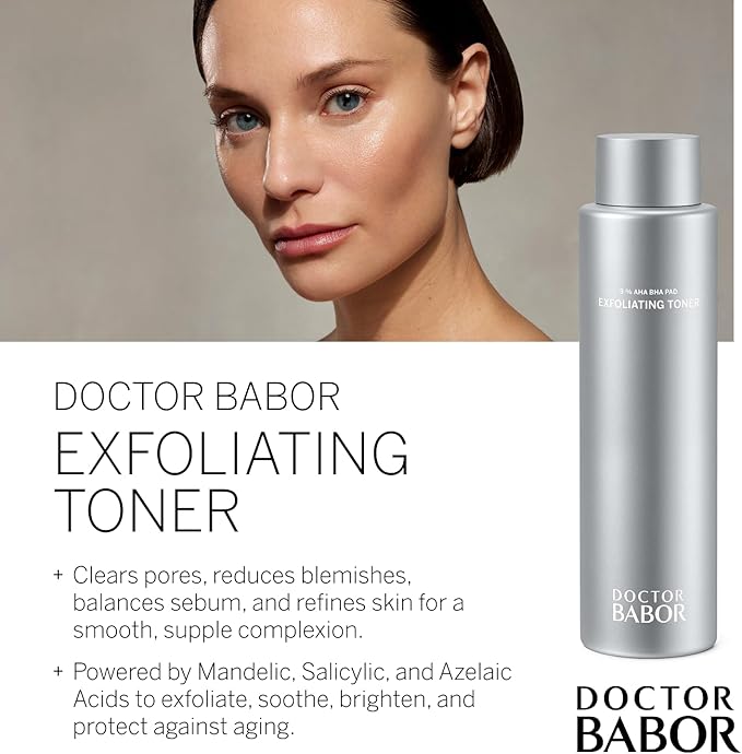 Doctor BABOR Exfoliating Toner | Facial Toner for Blemished and Oily Skin | Anti-Pimples and for Finer Pores | with AHA, BHA and PAD | 200 ml-FemmiqueWomen
