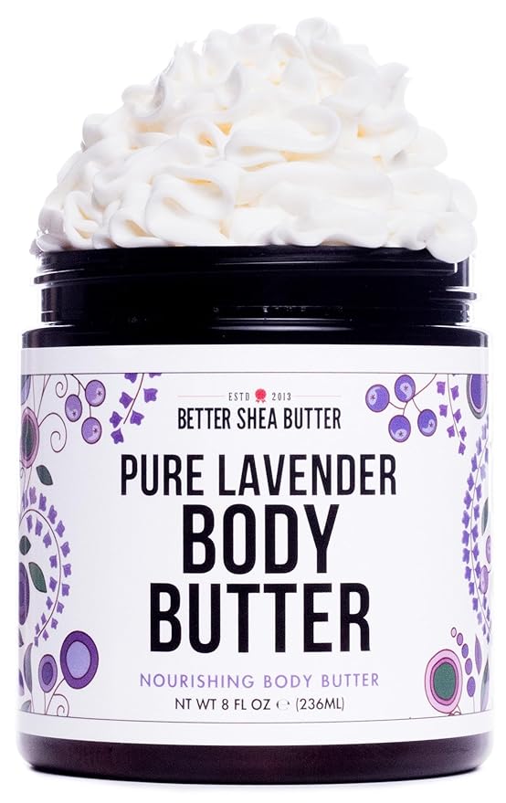 Lavender Body Butter with Shea Butter, Jojoba & Lavender Essential Oil - Natural Lotion for Women, Non-Greasy Moisturizer for Dry Skin, Whipped Body Cream-FemmiqueWomen
