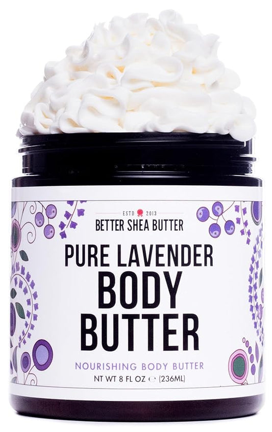 Lavender Body Butter with Shea Butter, Jojoba & Lavender Essential Oil - Natural Lotion for Women, Non-Greasy Moisturizer for Dry Skin, Whipped Body Cream-FemmiqueWomen