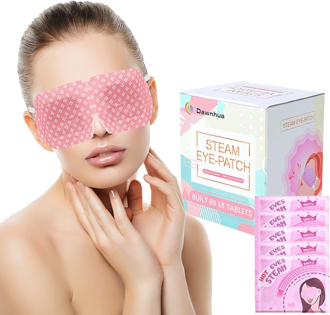 18 Packs Steam Eye Mask for Dry Eyes Dark Circles and Puffiness Tired Eyes, Disposable Self Heating Eye Mask for Stress Relief Relief Eye Fatigue-FemmiqueWomen