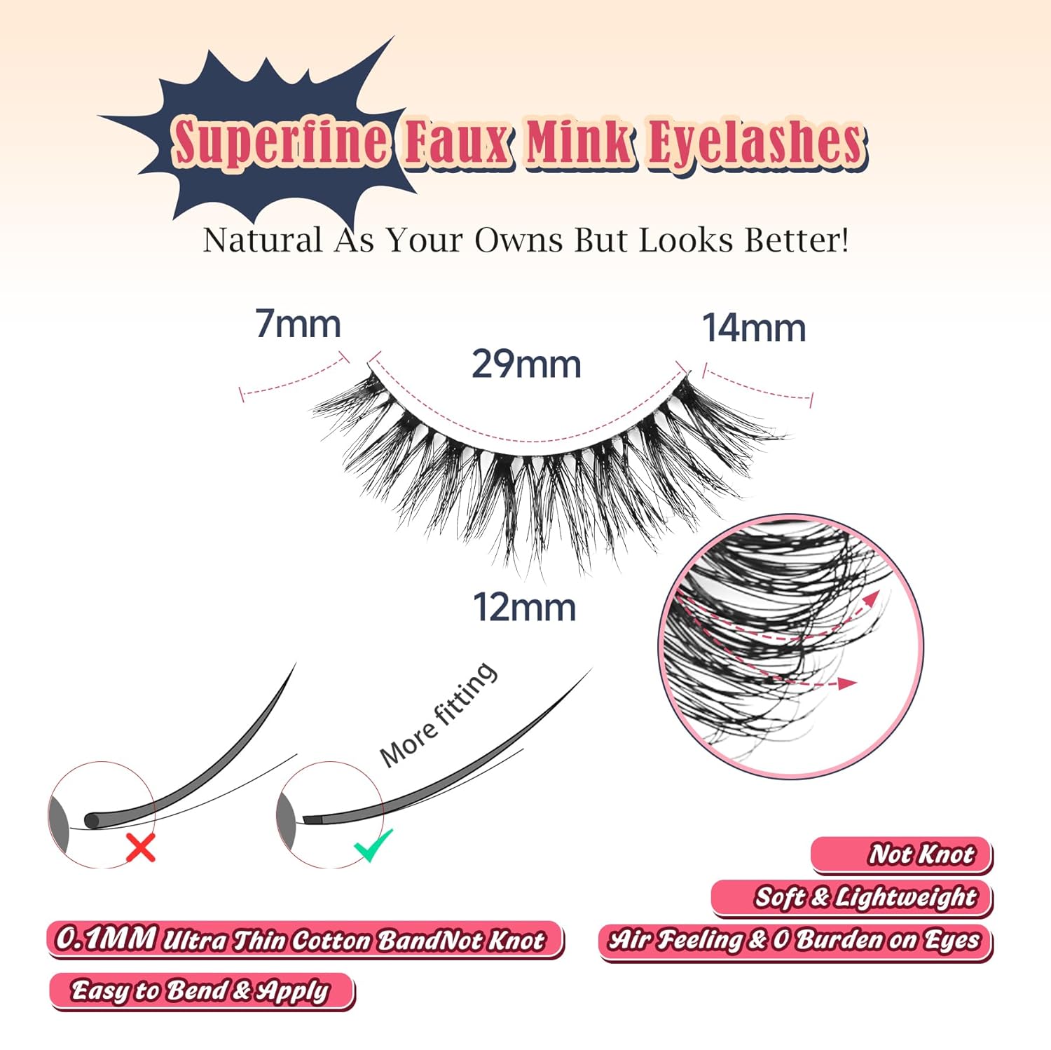 Wipsy Lashes Cat Eye False Eyelashes Natural Look 7 Pair Lash Strips Siligli-FemmiqueWomen