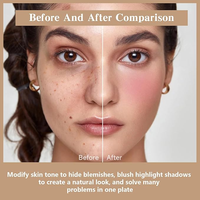 12 Colors Color Correcting Concealer Foundation Palette, Cream Blush and Concealer Palette, Long Wearing Smudge Proof Blendable Matte Finish Blush Powder Highlighter Cream Contour Palette Makeup (02)-FemmiqueWomen