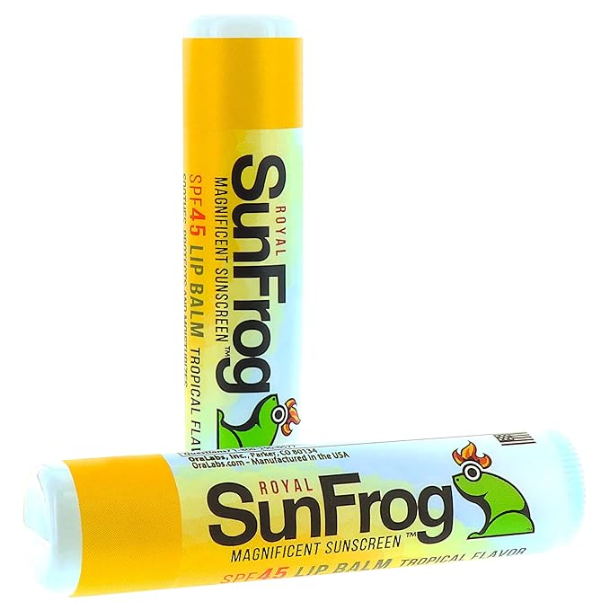 Royal SunFrog | 2-Pack Tropical Lip Balm with SPF 45 Sun Protection | Protects, Soothes, and Moisturizes with Vitamin E and Sunscreen (0.15oz/4.25g Per Stick)-FemmiqueWomen