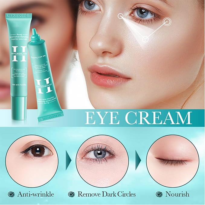 2 PCS Hyaluronic Acid Repair Eye Cream for Dark Circles,Bags Under and Puffiness,Eye Wrinkle Firming Cream Moisturise Repairing Thghten Eye Skin Care-FemmiqueWomen