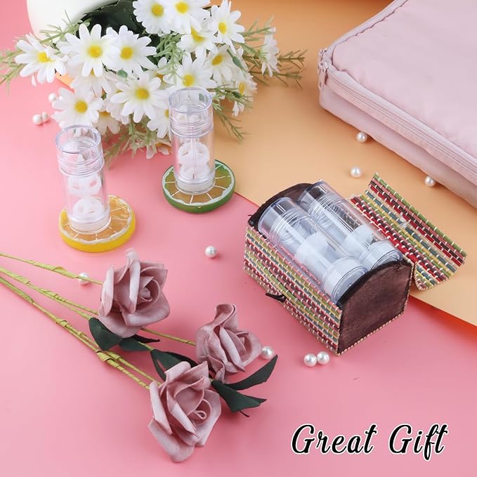 12 Pieces 15g Clear Plastic Deodorant Containers,Empty 1/2 oz Travel Lip Balm Tubes,Refillable Twist-UP Solid Perfume Tubes,Lipstick Tubes for DIY-FemmiqueWomen