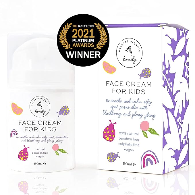 Gentle Face Cream Moisturizer for Kids and Preteens – Nourishing and Calming for All Skin Types – Natural Ingredients: Hyaluronic Acid and Vitamin E - Made in UK 50ml-FemmiqueWomen