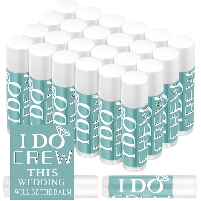 24 Pcs Bachelorette Lip Balm I Do Crew Wedding Party Gifts Bachelorette Lip Balm Gift Wedding Favors for Bachelorette Wedding Party Guest Supplies (Green)-FemmiqueWomen