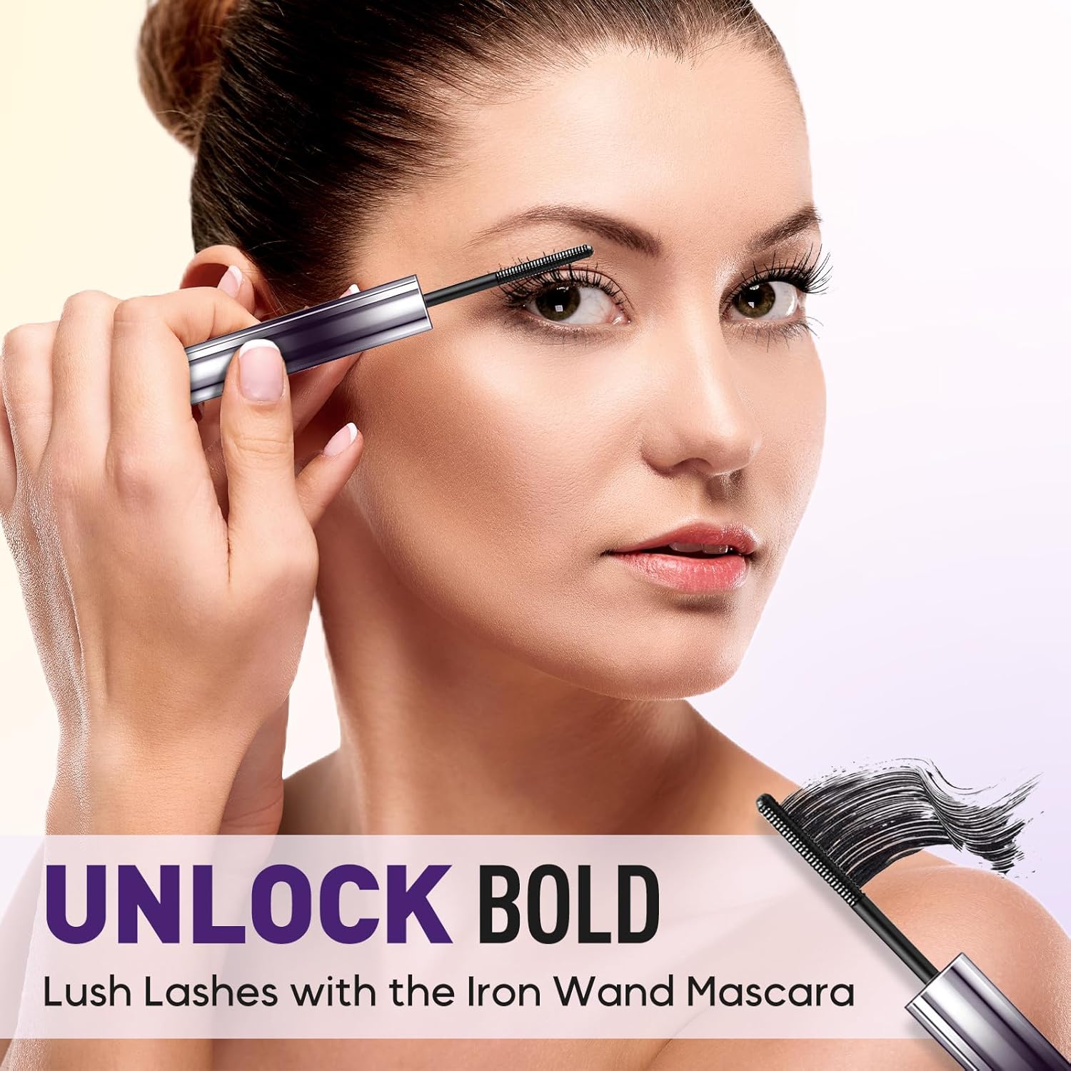 Iron Wand Mascara, 2025 New Metal Wand Mascara Volume and Length Waterproof, Long-Lasting 3D Curling Eyelash Lash Extensions Iron Mascaras (Brown)-FemmiqueWomen