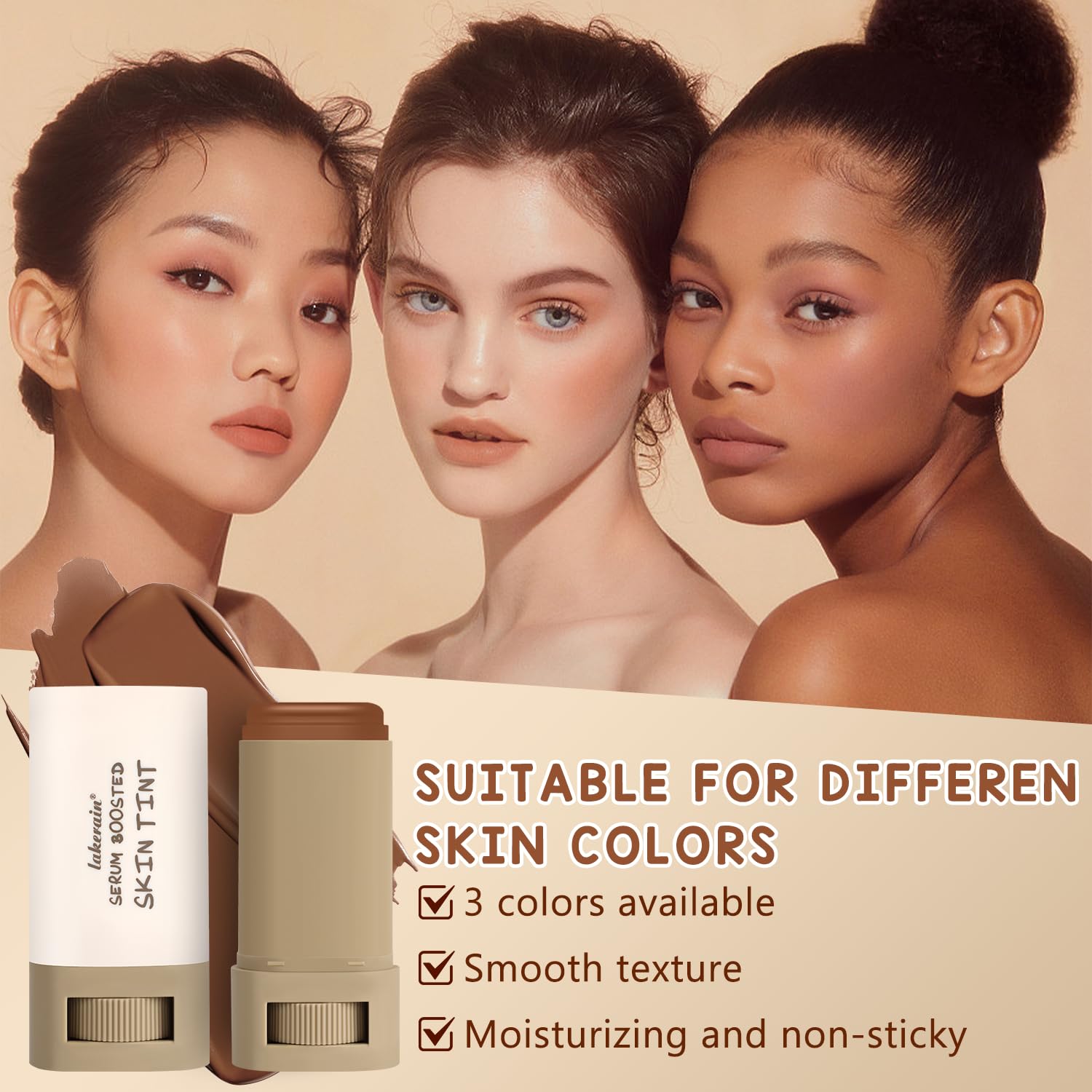 2PCS Foundation Stick Beauty Balm Serum Boosted Skin Tint, Solid Tinted Moisturizing Serum Contour Stick, Natural Fit, Moisturizing ＆ Concealing Foundation Sticks (#01)-FemmiqueWomen