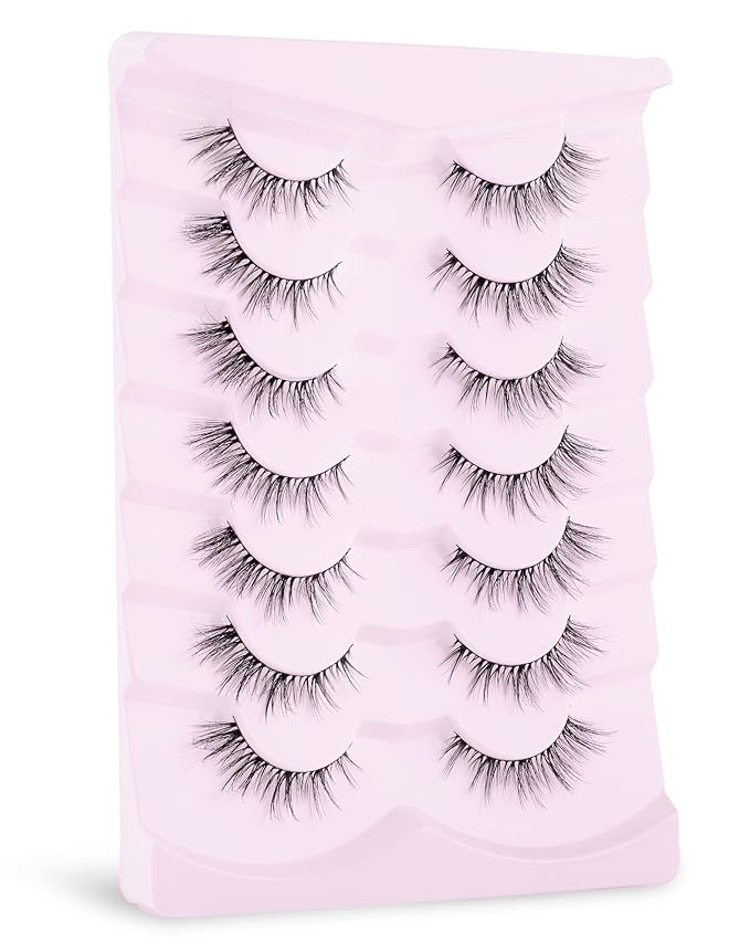 Onlyall Cat Eye Lashes Natural Lashes False Eyelashes Fox Eye Lashes False Lashes 7 Pairs D5-FemmiqueWomen