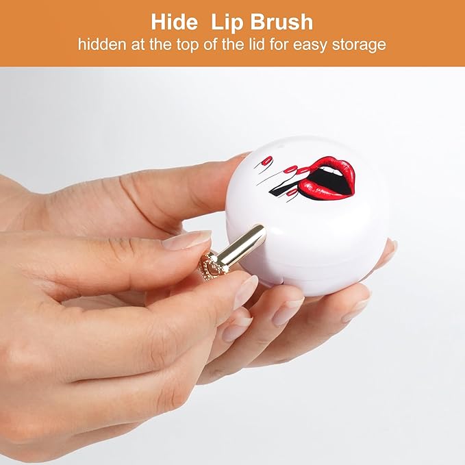 2 Pack Lip Balm Containers,Plastic Portable Empty Lip Balm Container with Mirror and Silicone Lip,Empty Lipstick Dispenser Box for Travel,Home-FemmiqueWomen