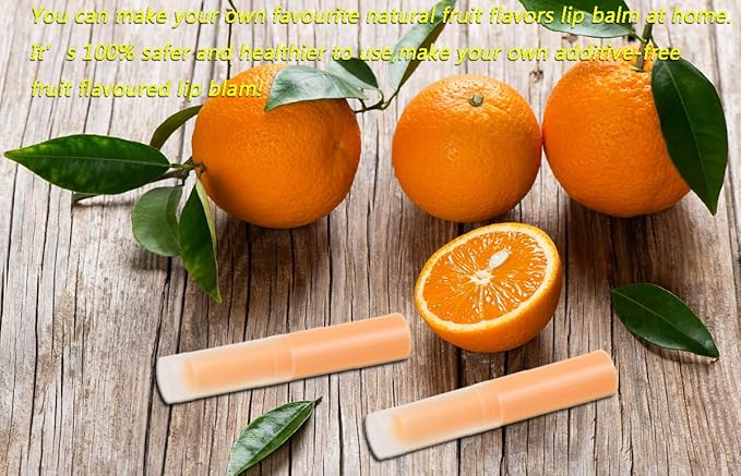 0.14oz Empty Flavored Lip Balm Container Tubes Plastic Homemade Moisturizing Lip Stick with Caps Bulk Fit for Women Adult DIY Making Supplies, 25 Count (Orange)-FemmiqueWomen