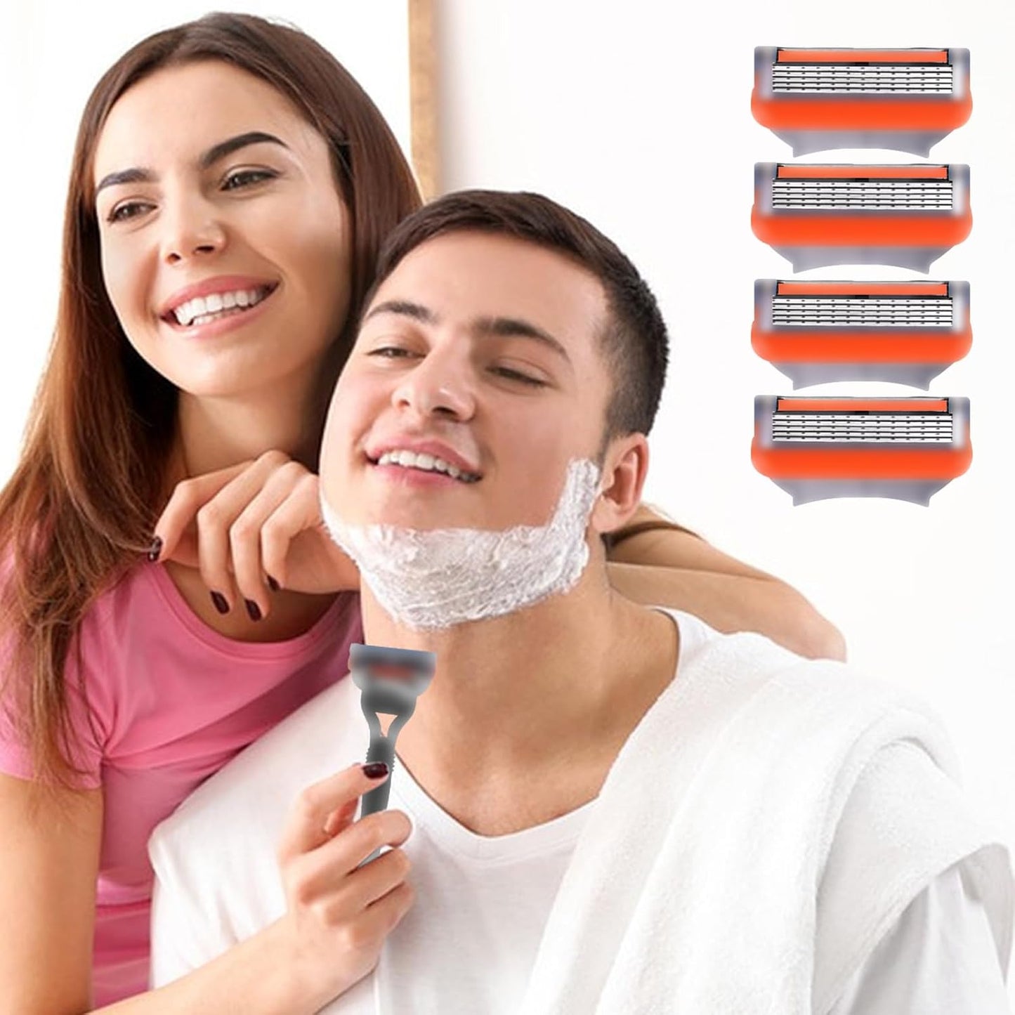 24Pcs Premium Razor Blades for Men - 5-Layer Stainless Steel Refills Compatible with Fusion 5 Style Razors, Smooth Shaving Replacement Cartridges Value Pack-FemmiqueWomen
