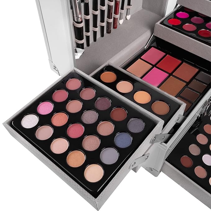 132 Colors All-in-one Makeup Palette Cosmetic Contouring Kit Gift Box Combination with Eyeshadow, Cream Concealer, Eyebrow Powder, Lip Gloss, Blush and Face Pressed Powder-FemmiqueWomen
