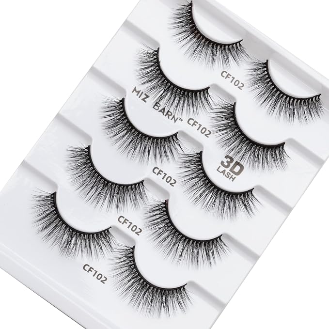 Miz Barn Lashes 5 Pairs Cat Eyes Wispy Lightweight Natural 3D Cashmere Soft Long Extension Eyelashes Pack Handmade Luxurious Volume Fluffy False Eyelashes (CF102)-FemmiqueWomen