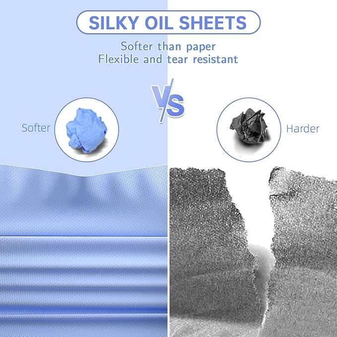 Great Absorbent Oil Blotting Sheets for Face - 10% Larger Oil Control Film 4pk/200 Makeup Friendly Blotting Paper for Oily Skin, High-Performance, Tear-proof Oil Absorbing Tissues-FemmiqueWomen