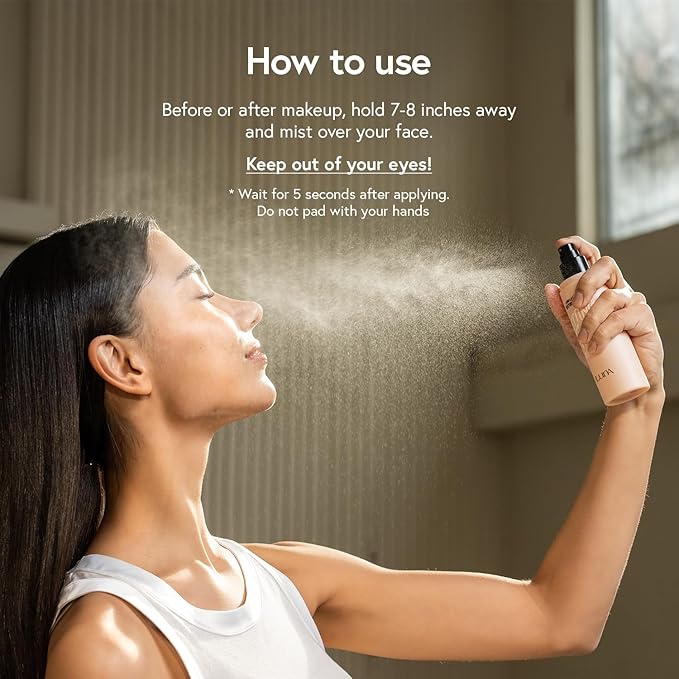 LUNA Long Lasting Setting Fixer Spray 3.3 fl oz, Weightless with Micro-Fine Mist, Natural Finish, Non-Drying Formula for All Skin Types, Korean Makeup-FemmiqueWomen