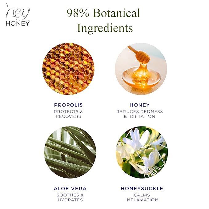 Hey Honey Skincare Relax, Instant Rosacea Treatment & Face Redness Relief - Dermatologically Tested Calming Moisturizer for Sensitive Skin Oil- Free with Honey & Propolis Anti-Aging Benefits | 2.2 Oz-FemmiqueWomen