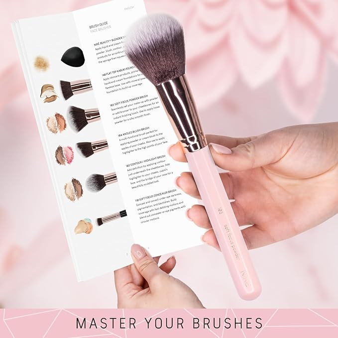 Niré Beauty 15piece Award Winning Pink Makeup Brushes: Pink Makeup Brush Set with Case, Makeup Sponge, Brush Cleaner, Guide, Gift Box-FemmiqueWomen
